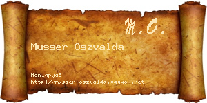 Musser Oszvalda névjegykártya